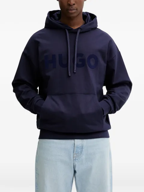 HUGO reflective logo-print hoodie