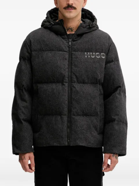 HUGO logo-print hooded puffer jacket