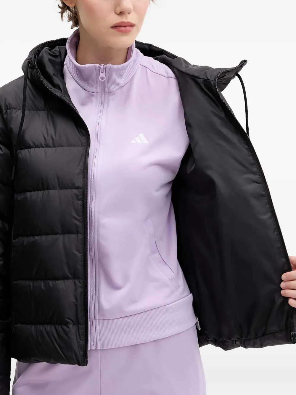 adidas Jack met capuchon en logodetail Zwart