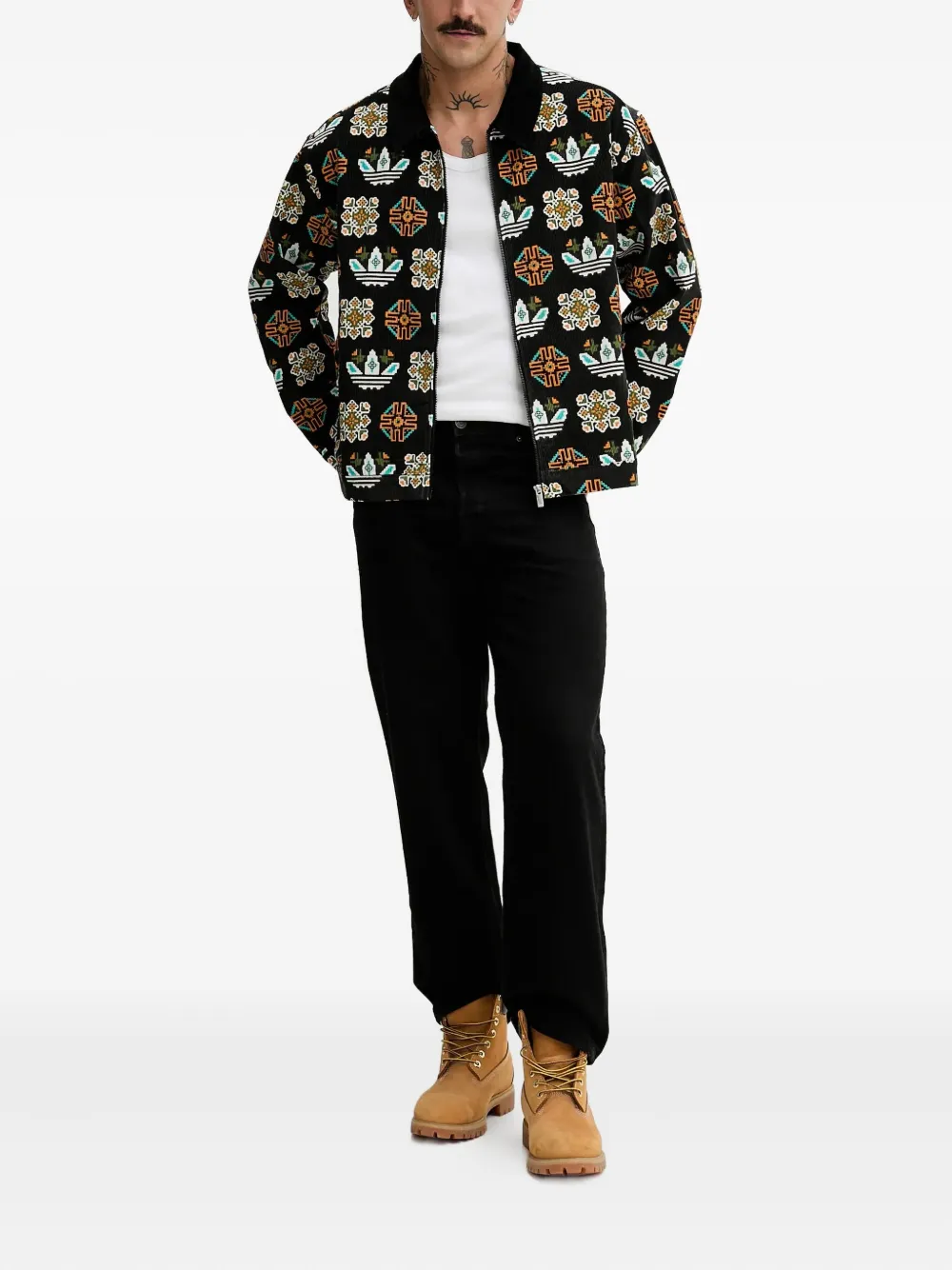 adidas corduroy patterned-detail jacket | Bomber Jackets | Image 2