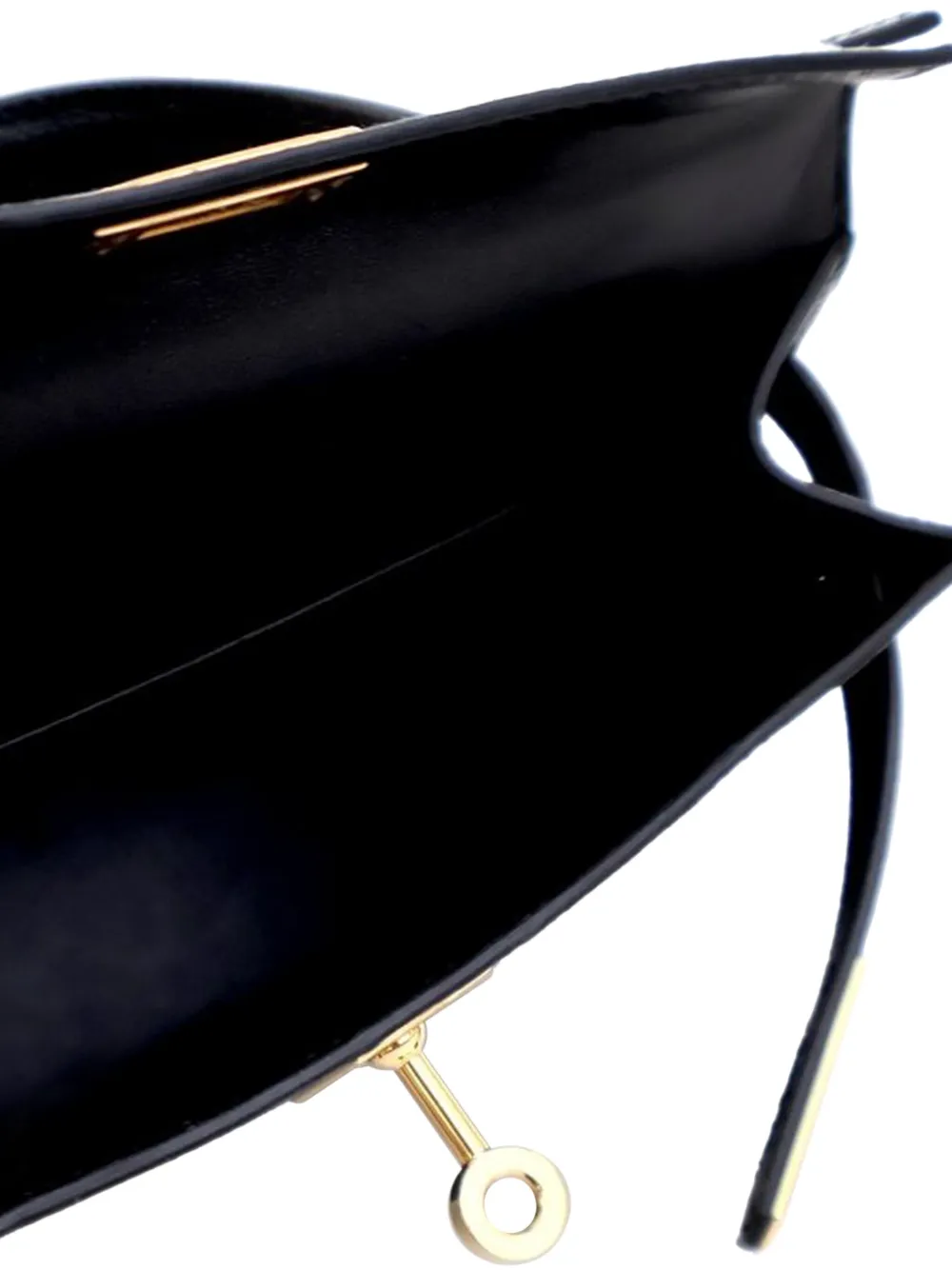 Pre-owned Hermes 2020 Mini Epsom Kelly Ii Sellier 20 Satchel In Black