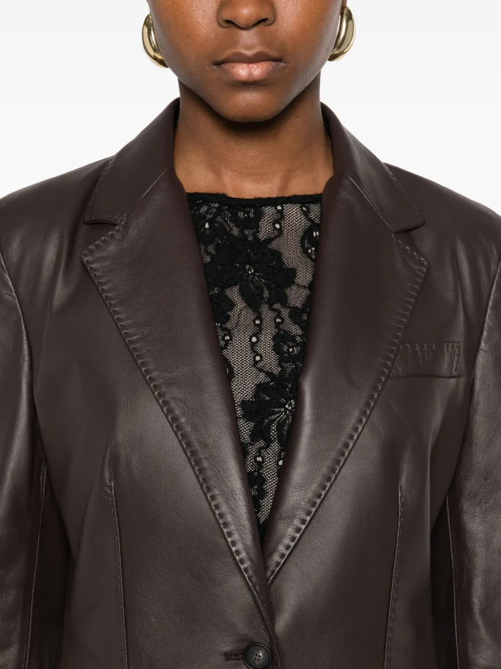 Tagliatore Sophie Lederjacke In Brown