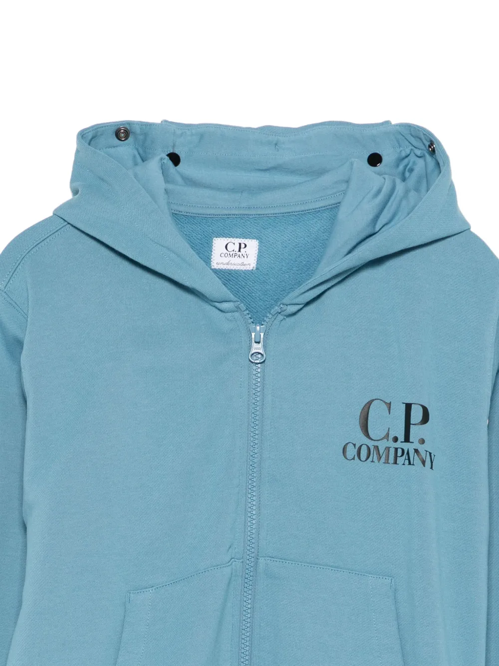 C.P. Company Kids Hoodie met rits Blauw