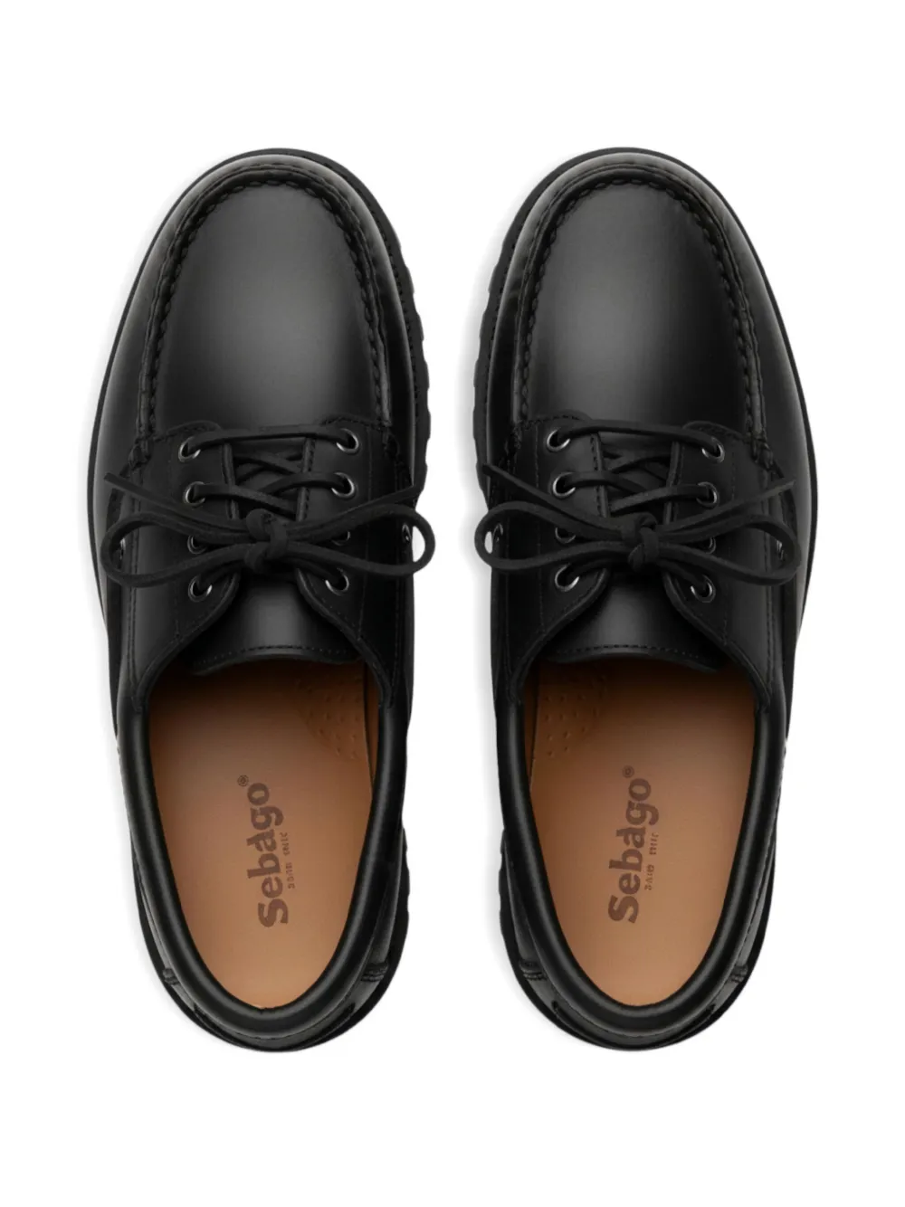 Sebago acadia waxy loafers - Zwart