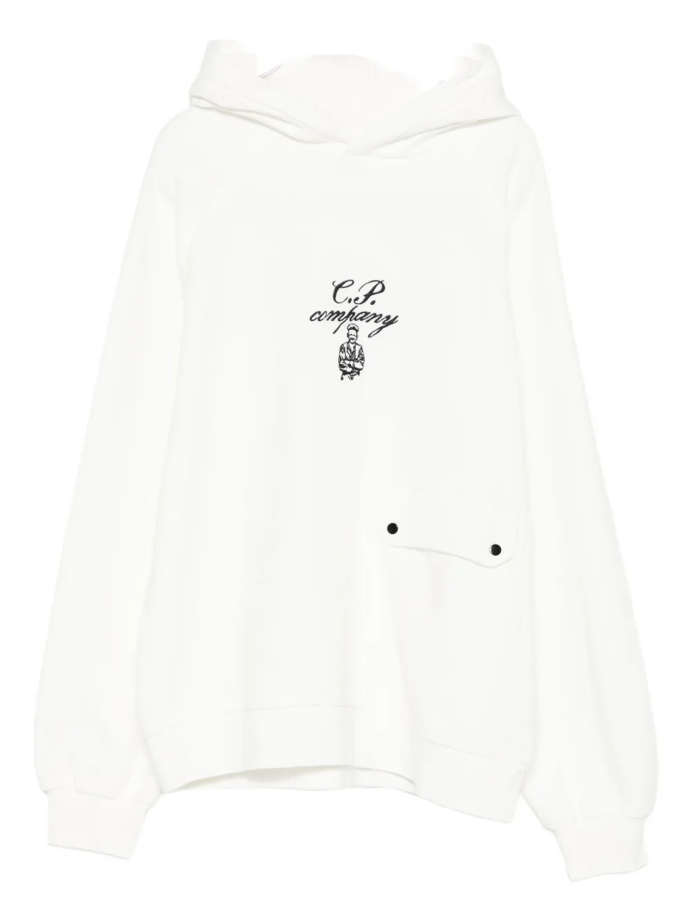 C.p. Company Logo-print Hoodie In White