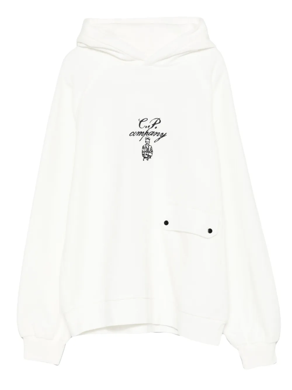 C.P. Company Kids logo-print hoodie - Bianco