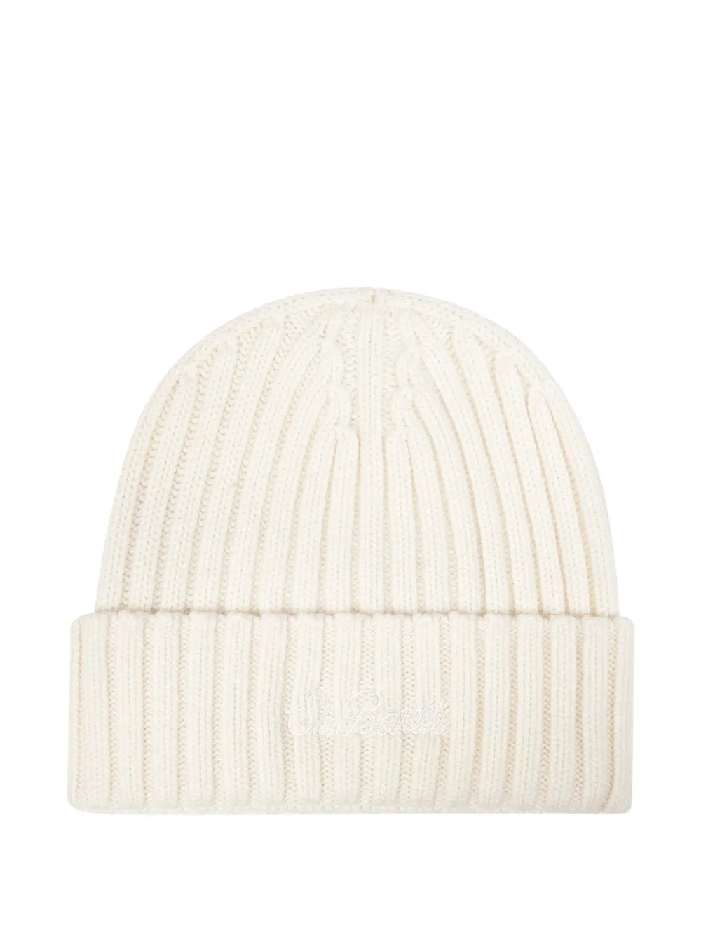 MC2 Saint Barth ribbed embroidery beanie | White | Image 1