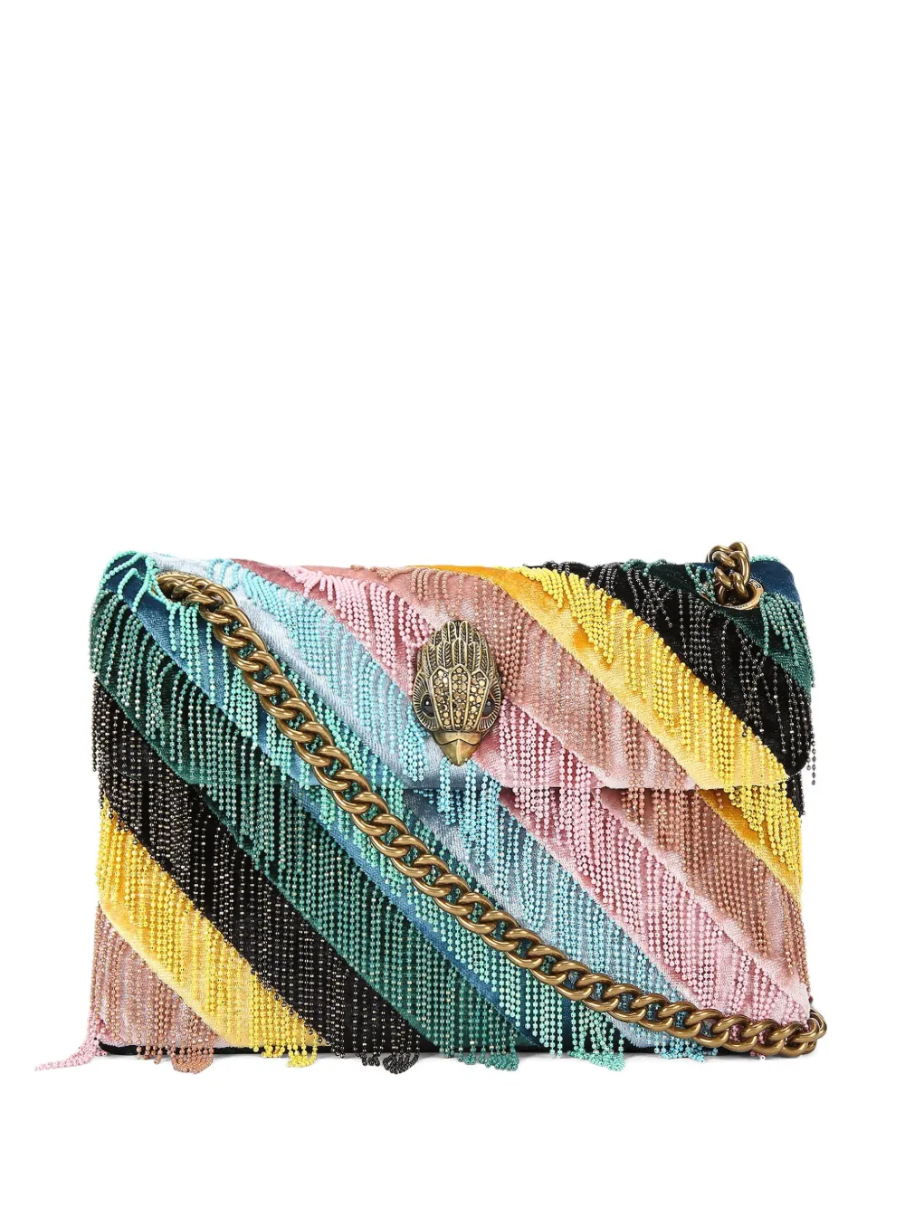 Kurt Geiger London Mini Kensington Fringe Convertible Crossbody Bag In Burgundy