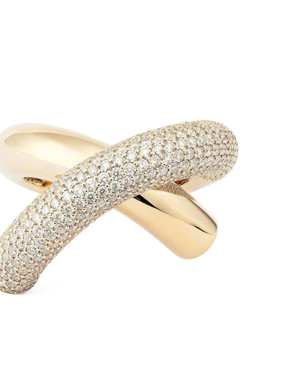 Engelbert 18k White Gold Cross Loop Diamond Ring In Gold