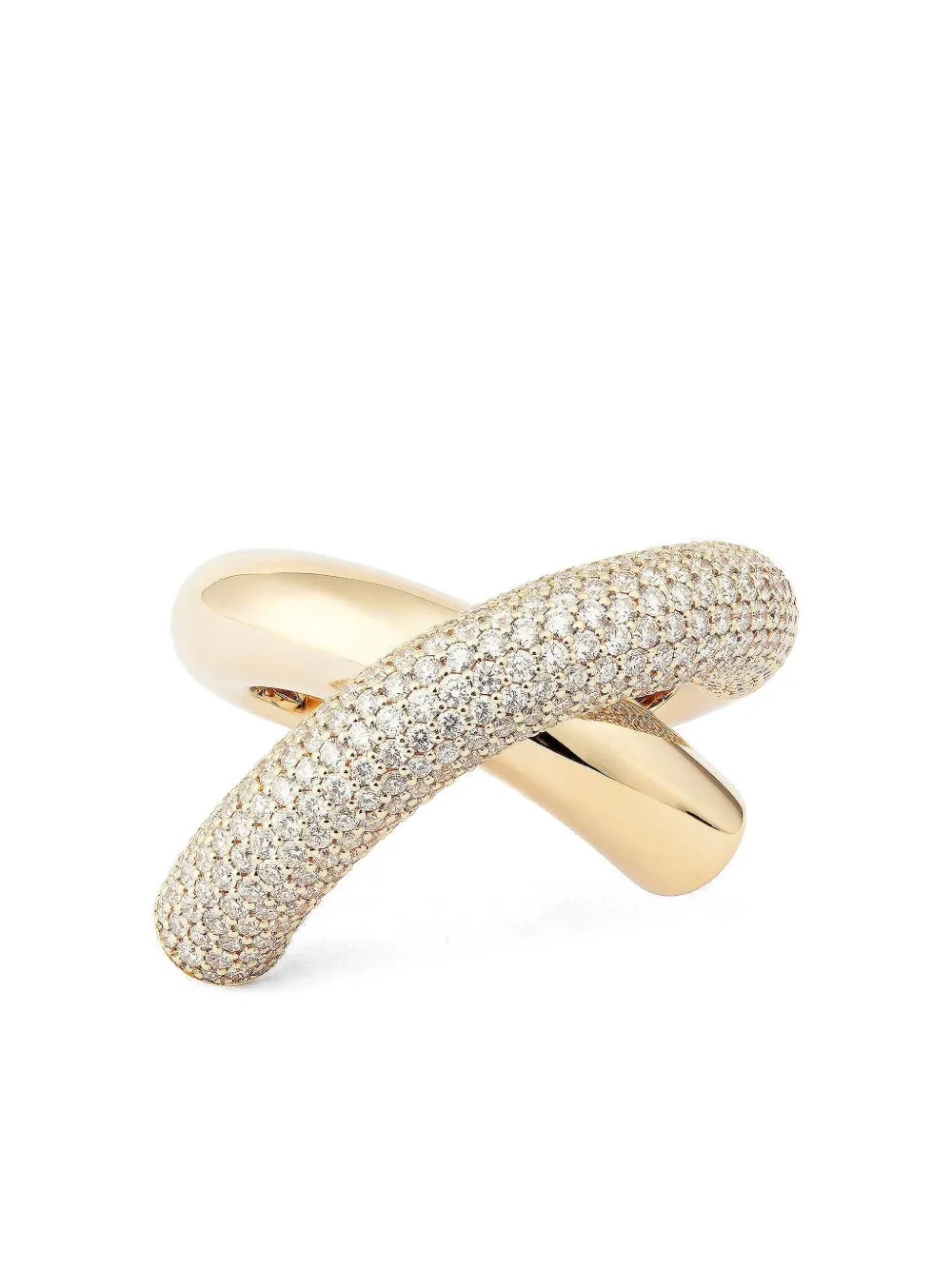 Engelbert 18k White Gold Cross Loop Diamond Ring In Gold
