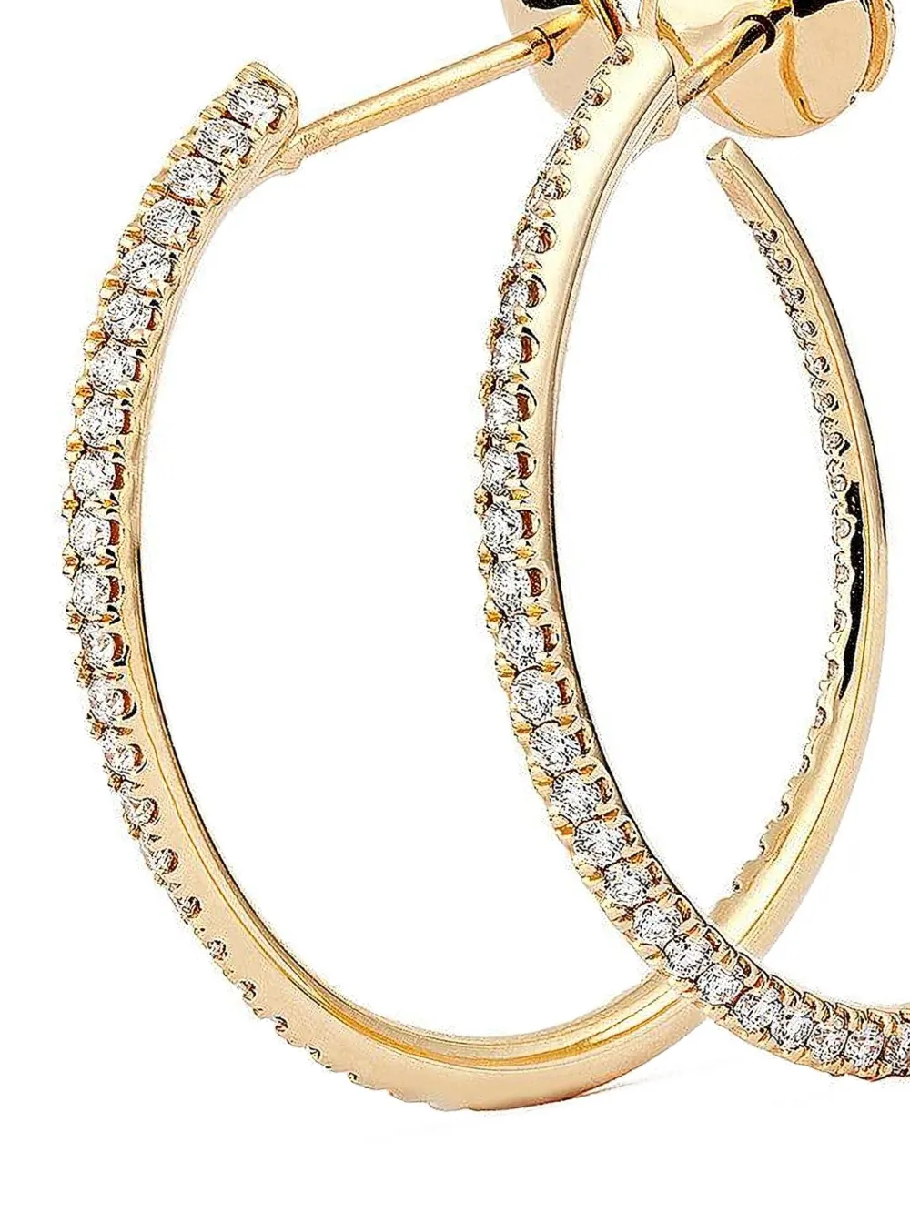 18k Yellow Gold Twisted Creoles Diamond Earrings