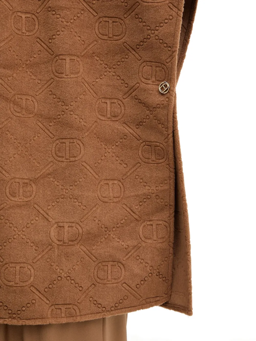 Twinset Logo-jacquard Cardigan In Brown