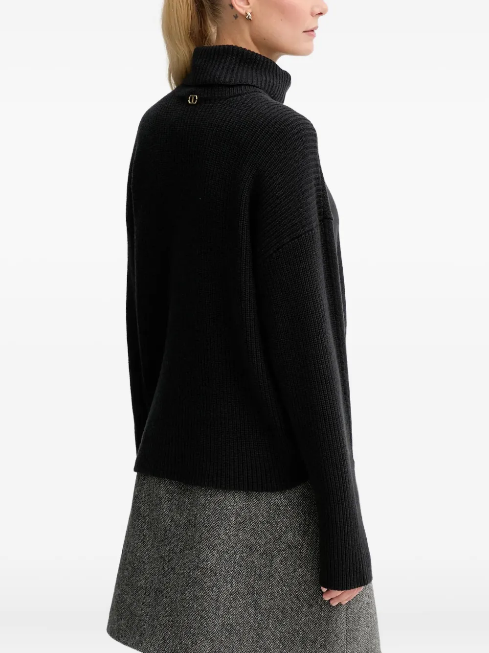 Twinset Drop-shoulder Sweater In Black