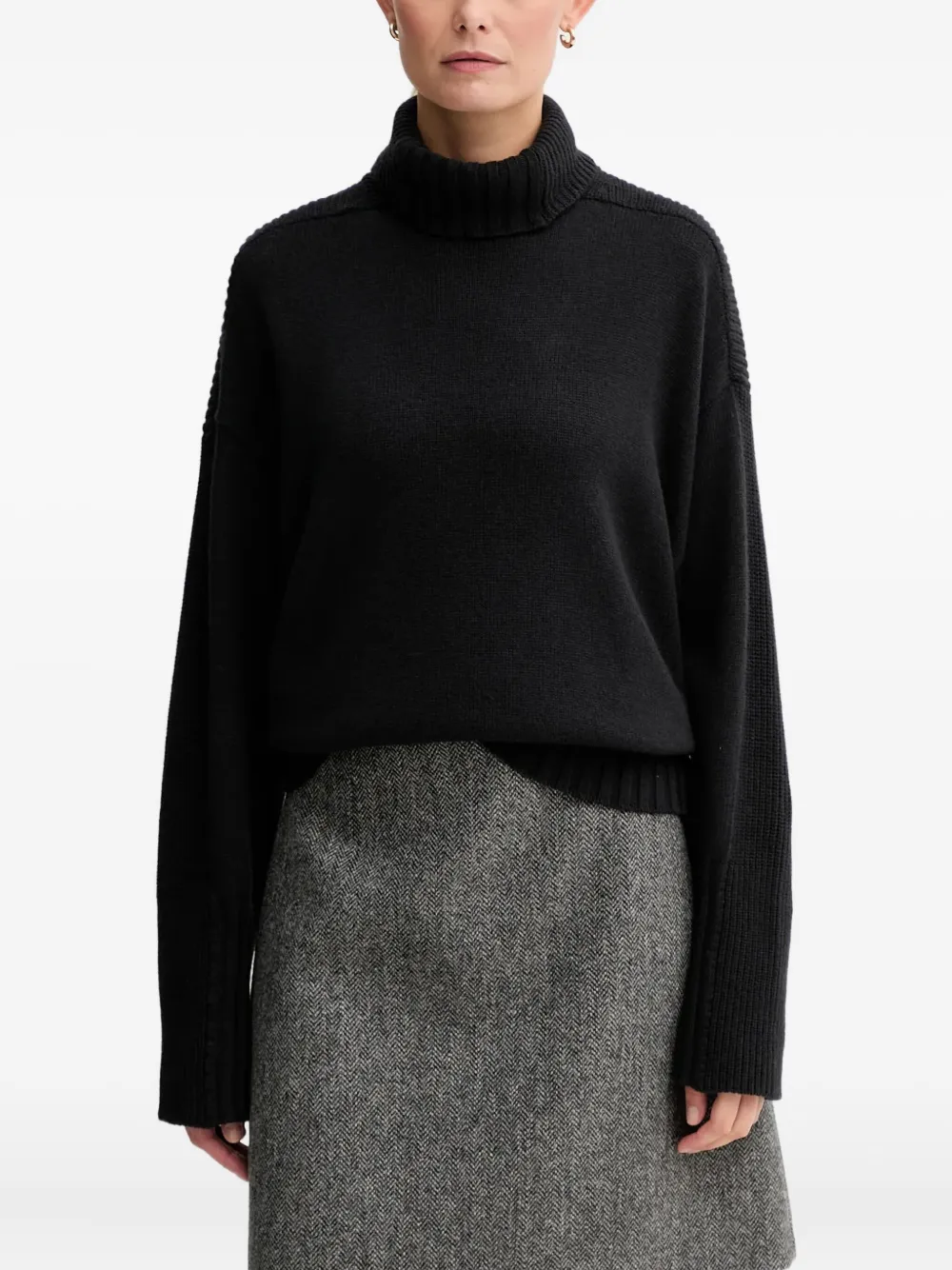 Twinset Drop-shoulder Sweater In Black