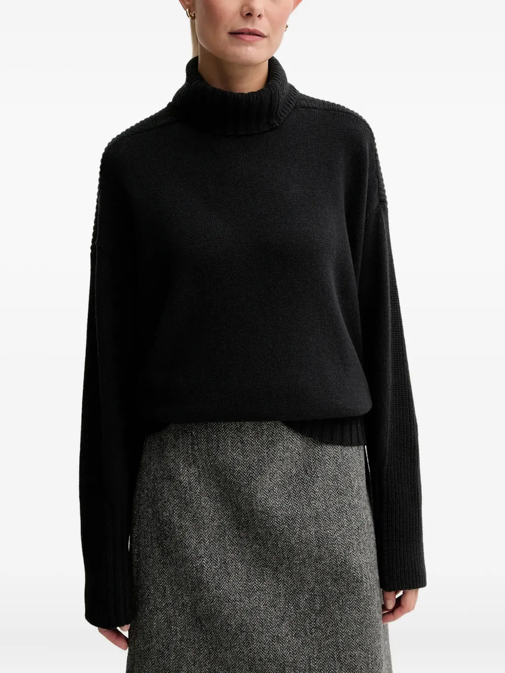 Twinset Drop-shoulder Sweater In Black