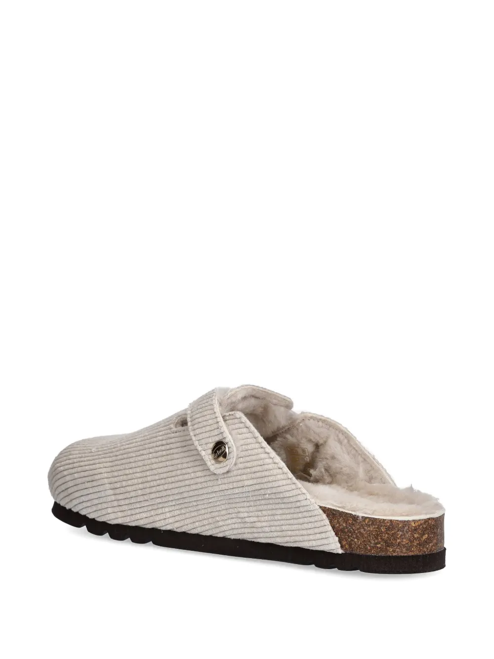 Scholl Ribfluwelen muiltjes met gesp Beige