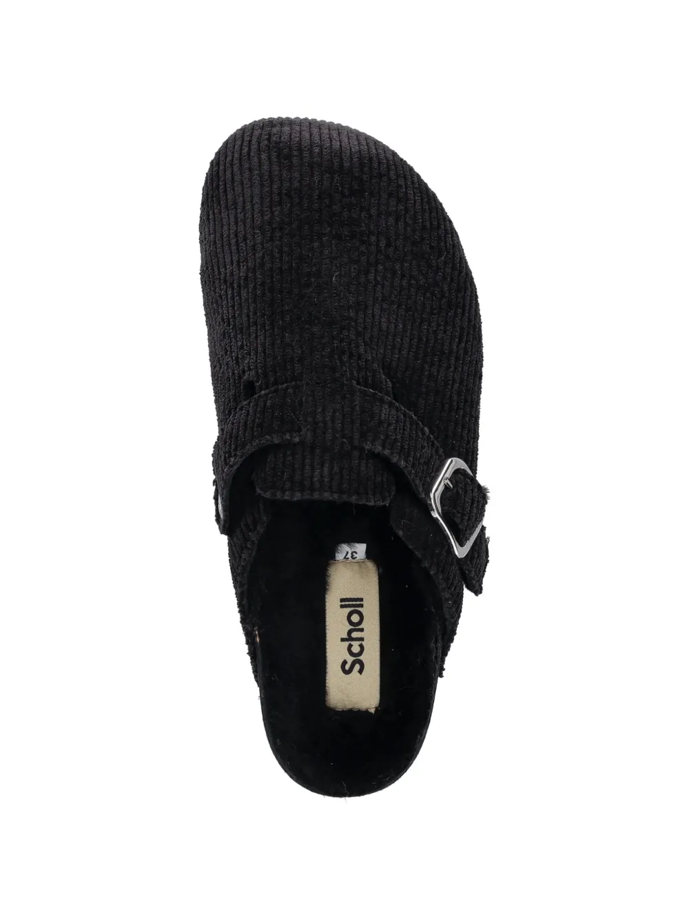 Scholl Fae ribfluwelen muiltjes Zwart