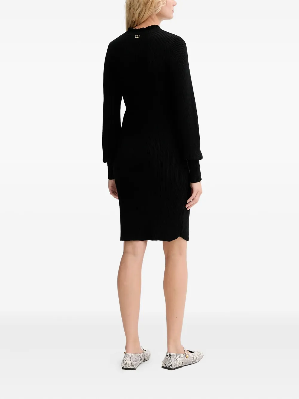 TWINSET Ribgebreide jurk Zwart