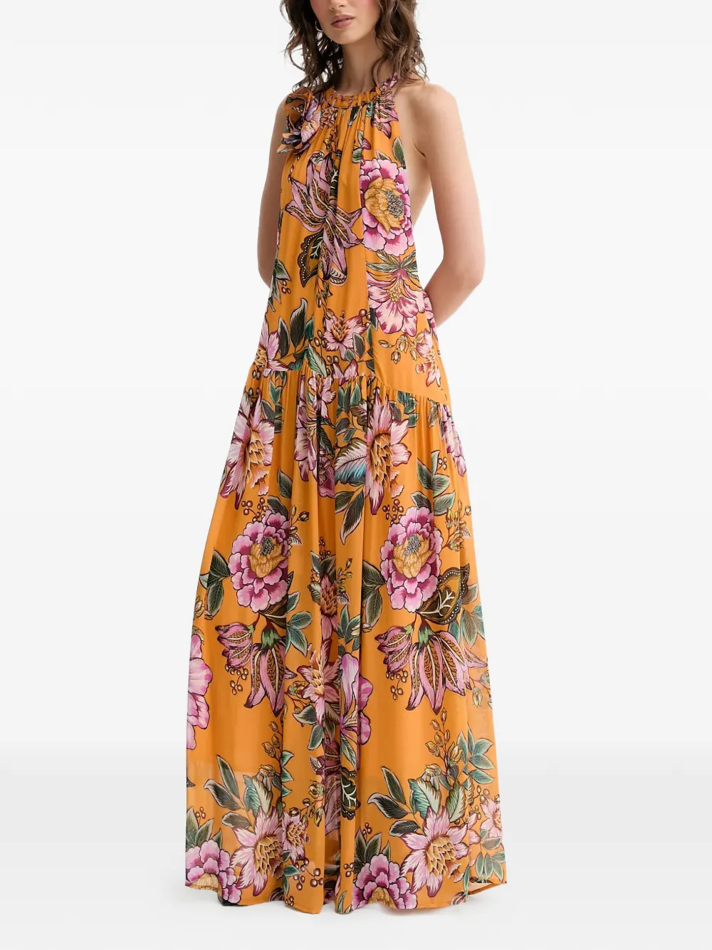 FARM Rio Wonderful Bouquet maxi-jurk Oranje
