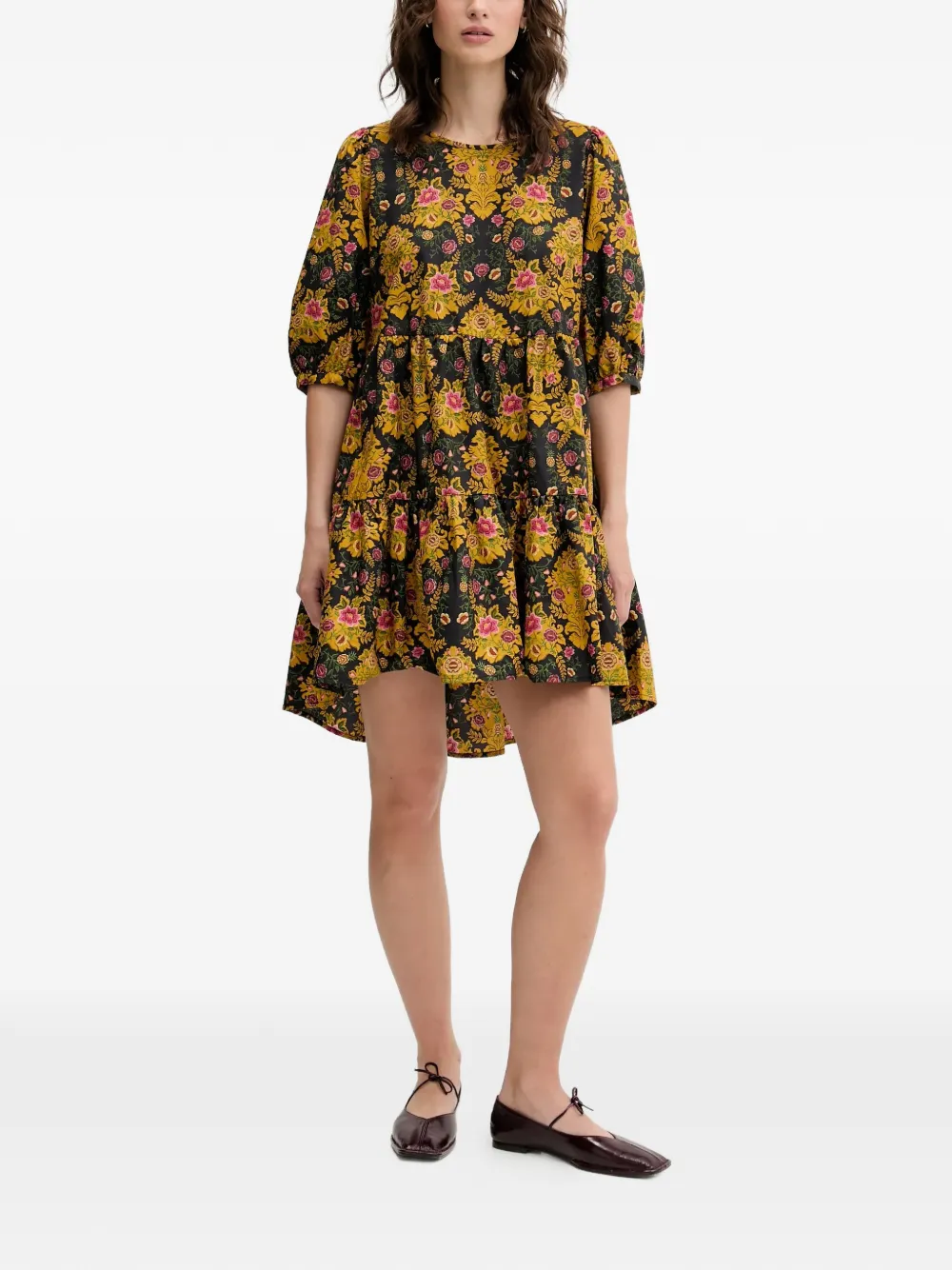 FARM Rio Mini-jurk met bloemenprint - Zwart