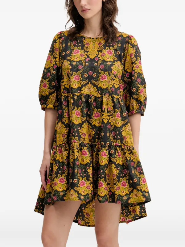 FARM Rio Floral Mini Dress | Black | FARFETCH FARM Rio Floral Mini Dress | Black | FARFETCH