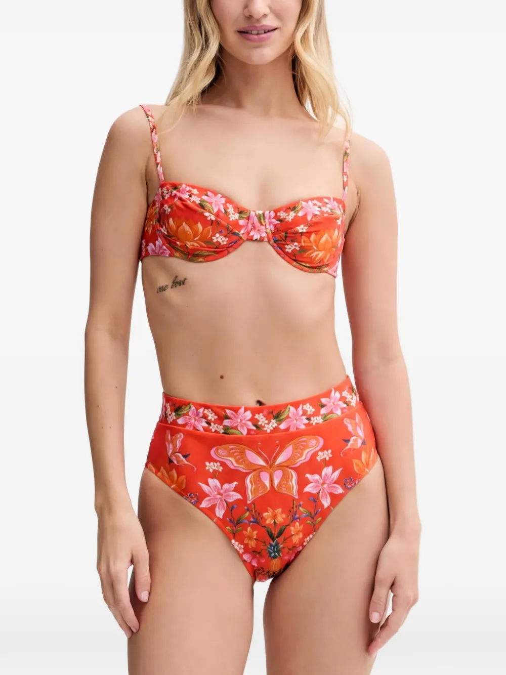 FARM Rio Bikinitop met bloemenprint Oranje