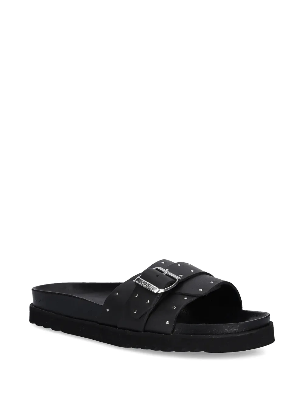 Scholl Slippers met gesp met studs Zwart