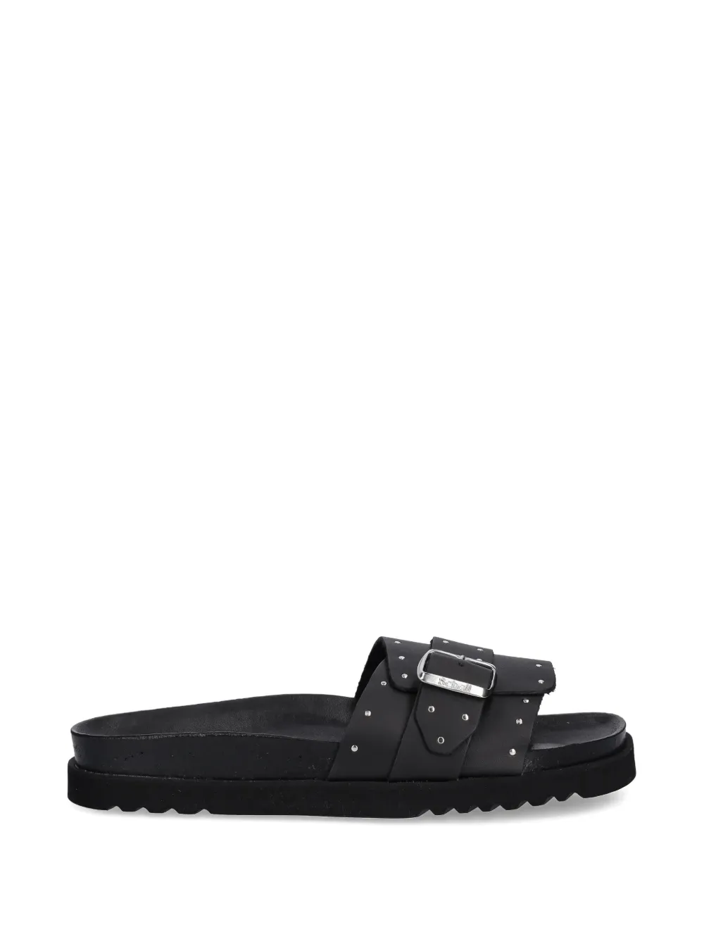 Scholl studded buckle slides - Nero