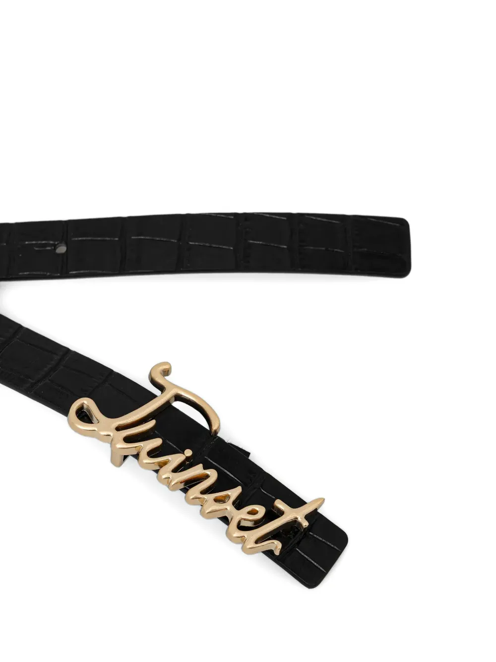 TWINSET crocodile-embossed leather belt - Zwart