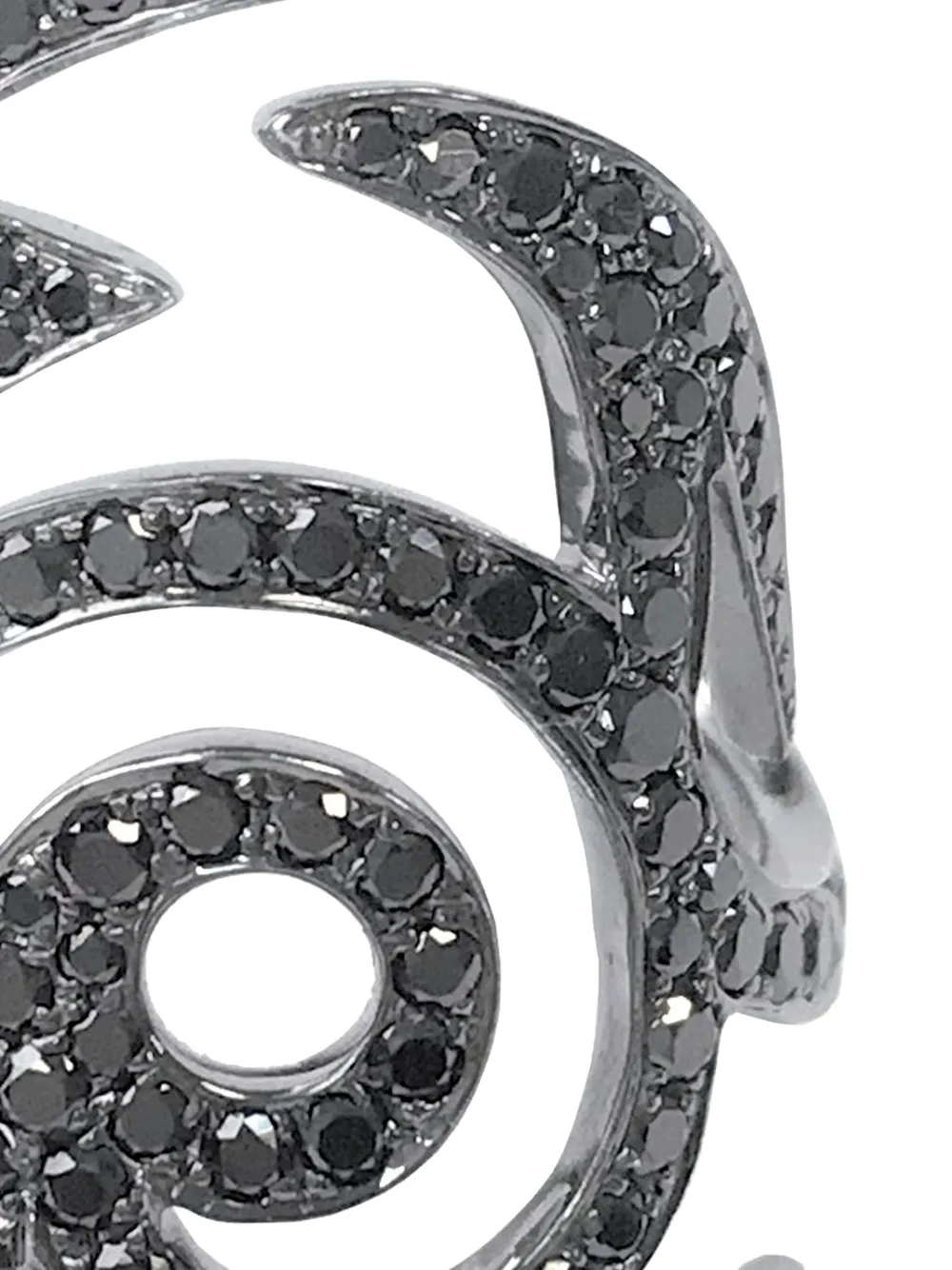 18k White Gold Diamond Spiral Ring