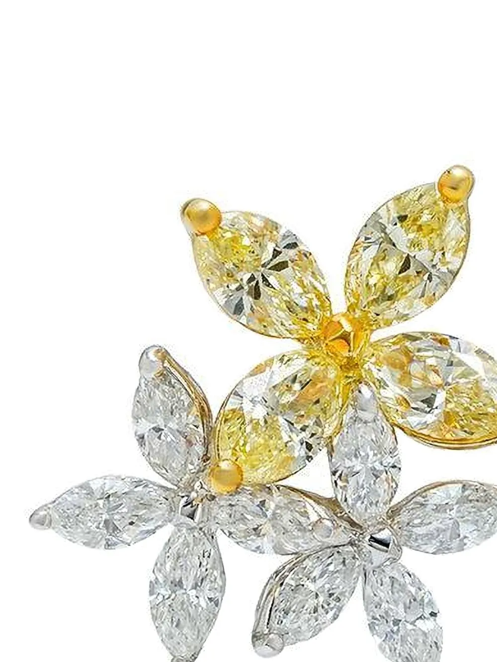 Azzaro aretes Three Flower en oro blanco con diamantes | Image 2