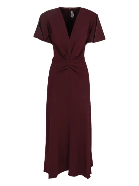 Victoria Beckham V-neck pleated midi dress
