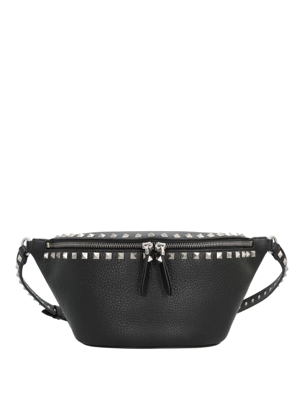 Valentino Pebbled Stud Leather Belt Bag In Black