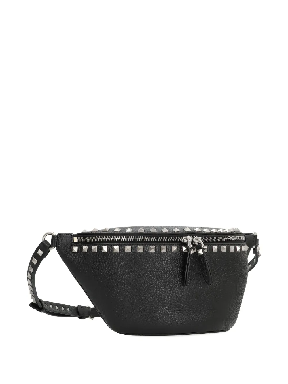 Valentino Pebbled Stud Leather Belt Bag In Black