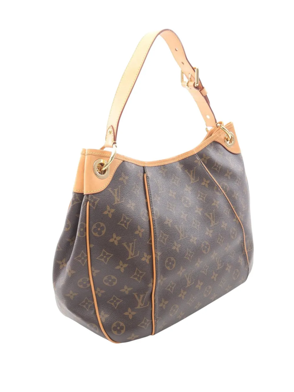 Pre-owned Louis Vuitton 2010 Monogram Galliera Pm Shoulder Bag In Brown