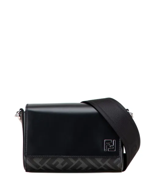 Fendi Pre-Owned Borsa a tracolla FF squadrata in tela cerata e pelle 2010-2025