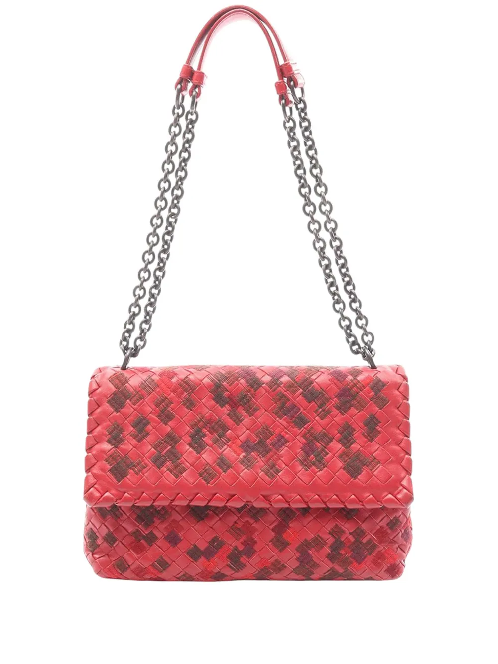 Bottega Veneta Pre-Owned 2012-2025 スモール ナッパ イントレチャート エンブロイダリー オリンピア Bottega Veneta Pre-Owned 2012-2025 スモール ナッパ イントレチャート エンブロイダリー オリンピア