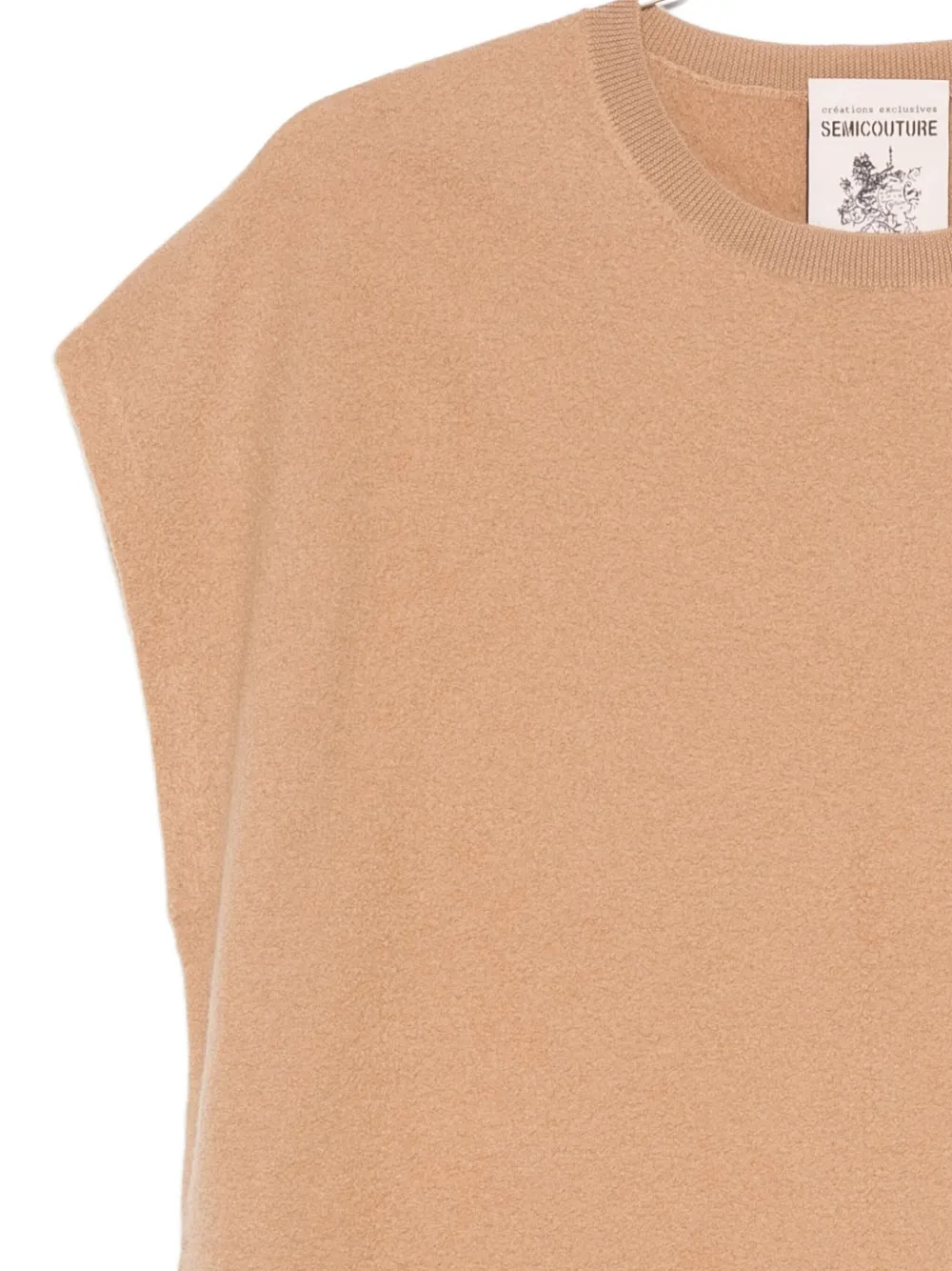 Semicouture Crew-neck Top In Neutral
