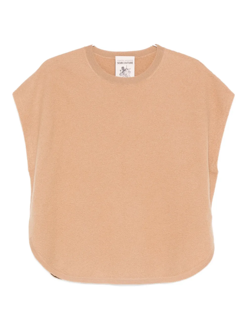 Semicouture Crew-neck Top In Neutral