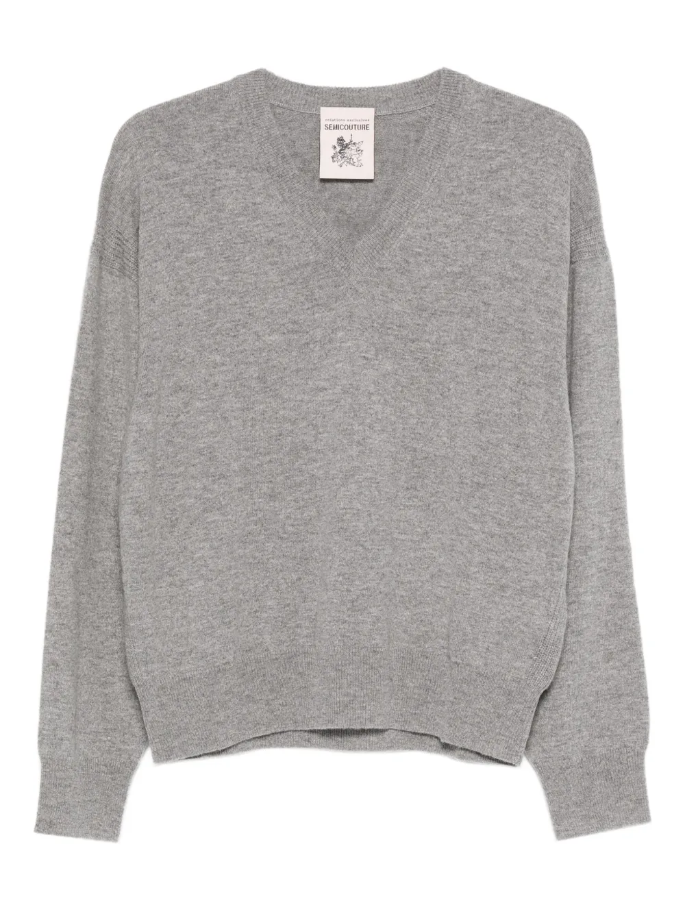 Semicouture V-neck sweater - Grigio