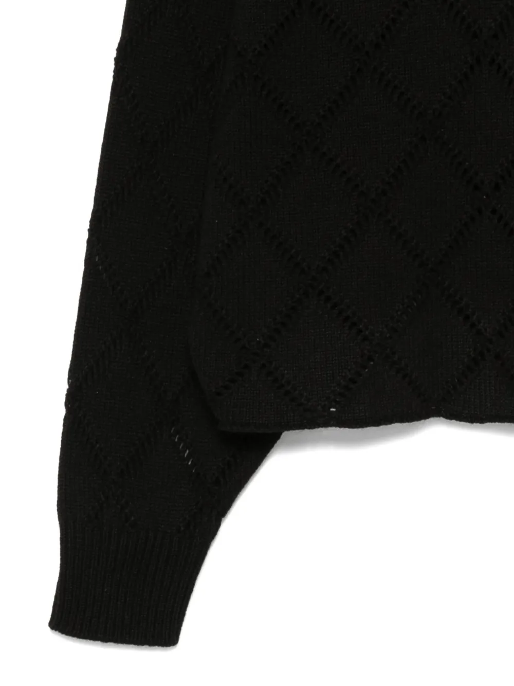Semicouture Openwork Turtleneck Sweater In Black