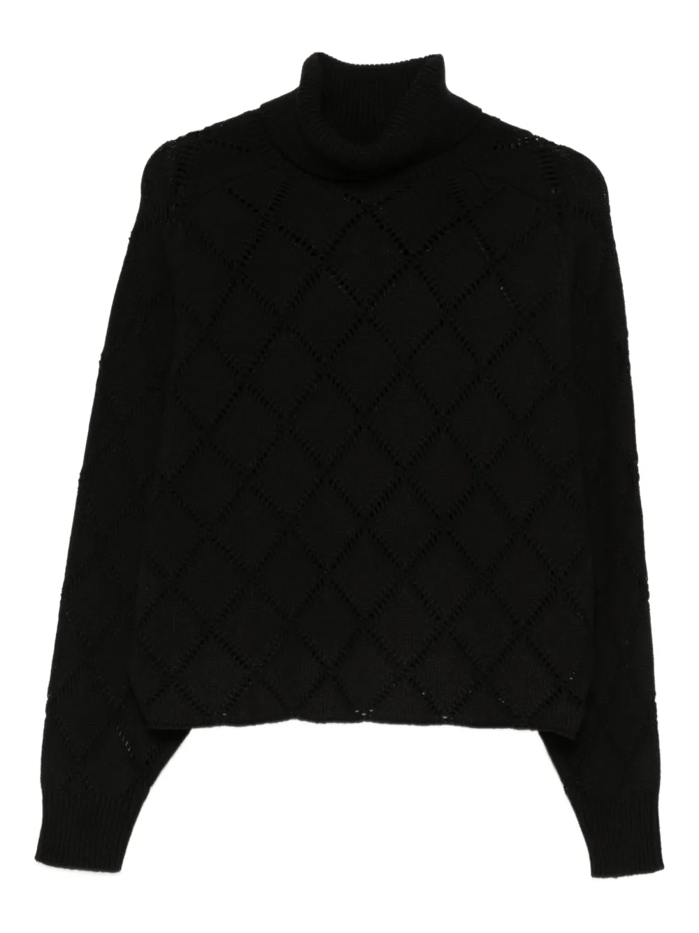 Semicouture openwork turtleneck sweater - Nero