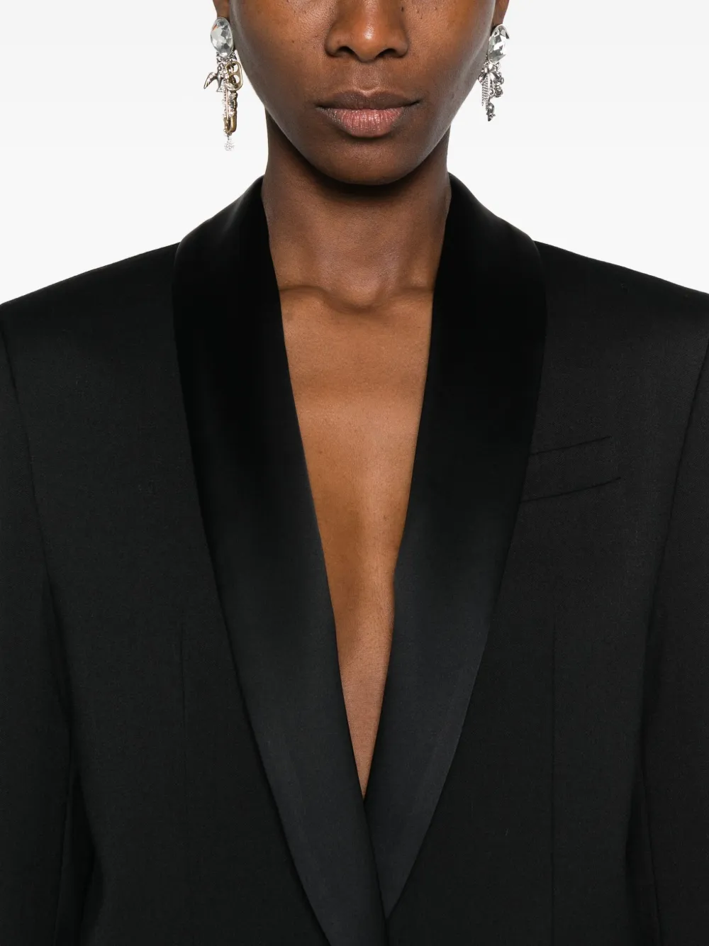 Semicouture Lapel Long-sleeved Suit Jacket In Black