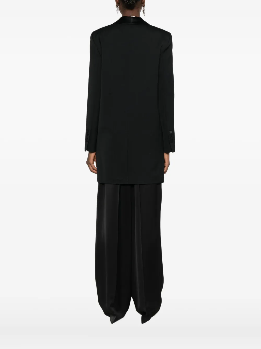 Semicouture Lapel Long-sleeved Suit Jacket In Black