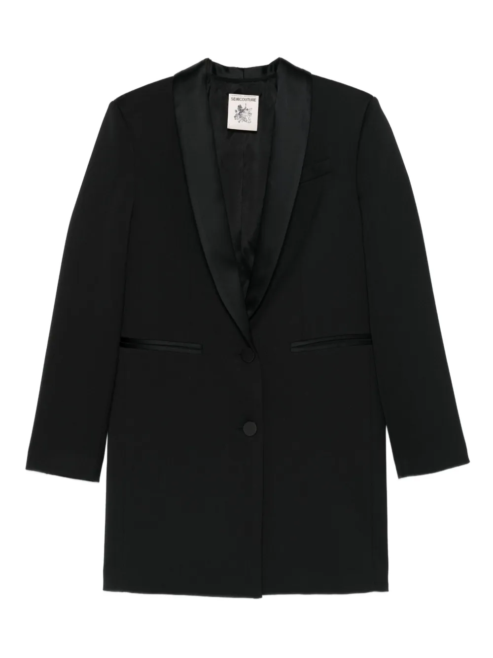 Semicouture Lapel Long-sleeved Suit Jacket In Black