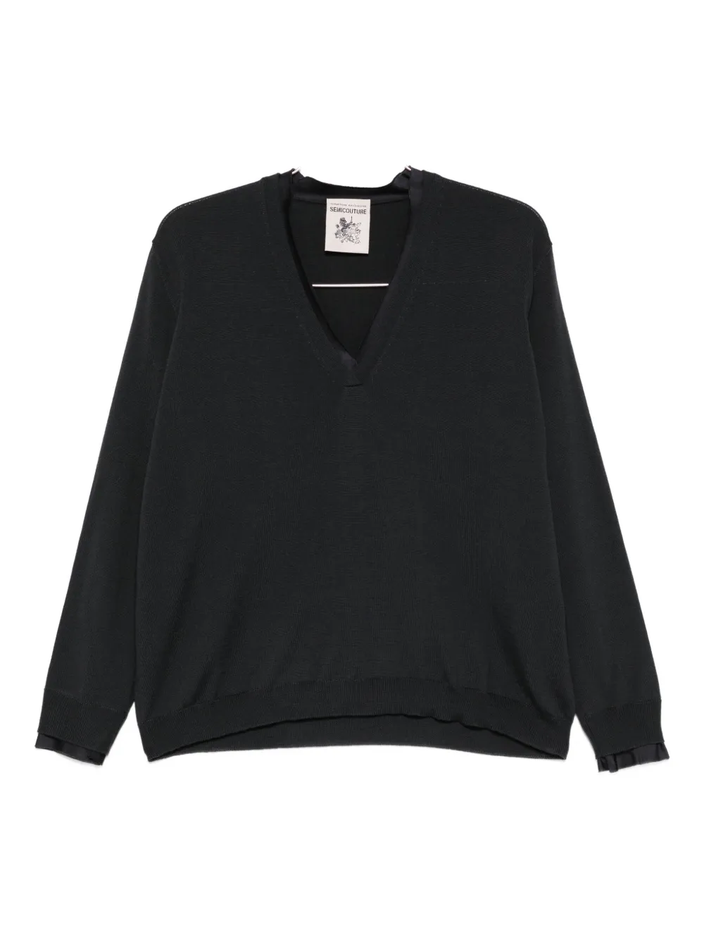 Semicouture Leya V-neck Sweater In Gray