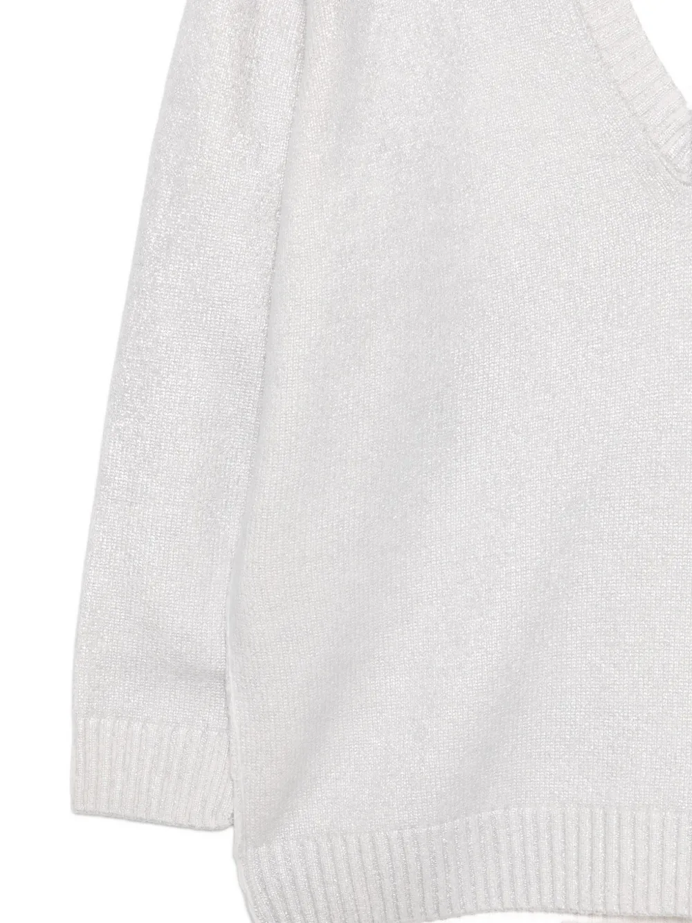 Semicouture Faustina V-neck Sweater In White