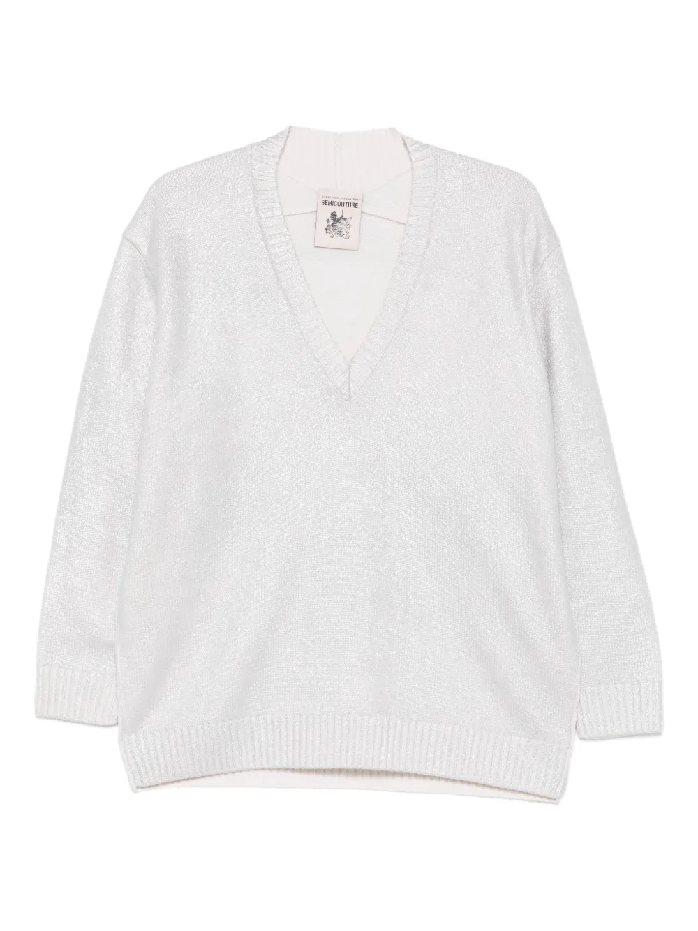 Semicouture Faustina V-neck sweater - Grigio