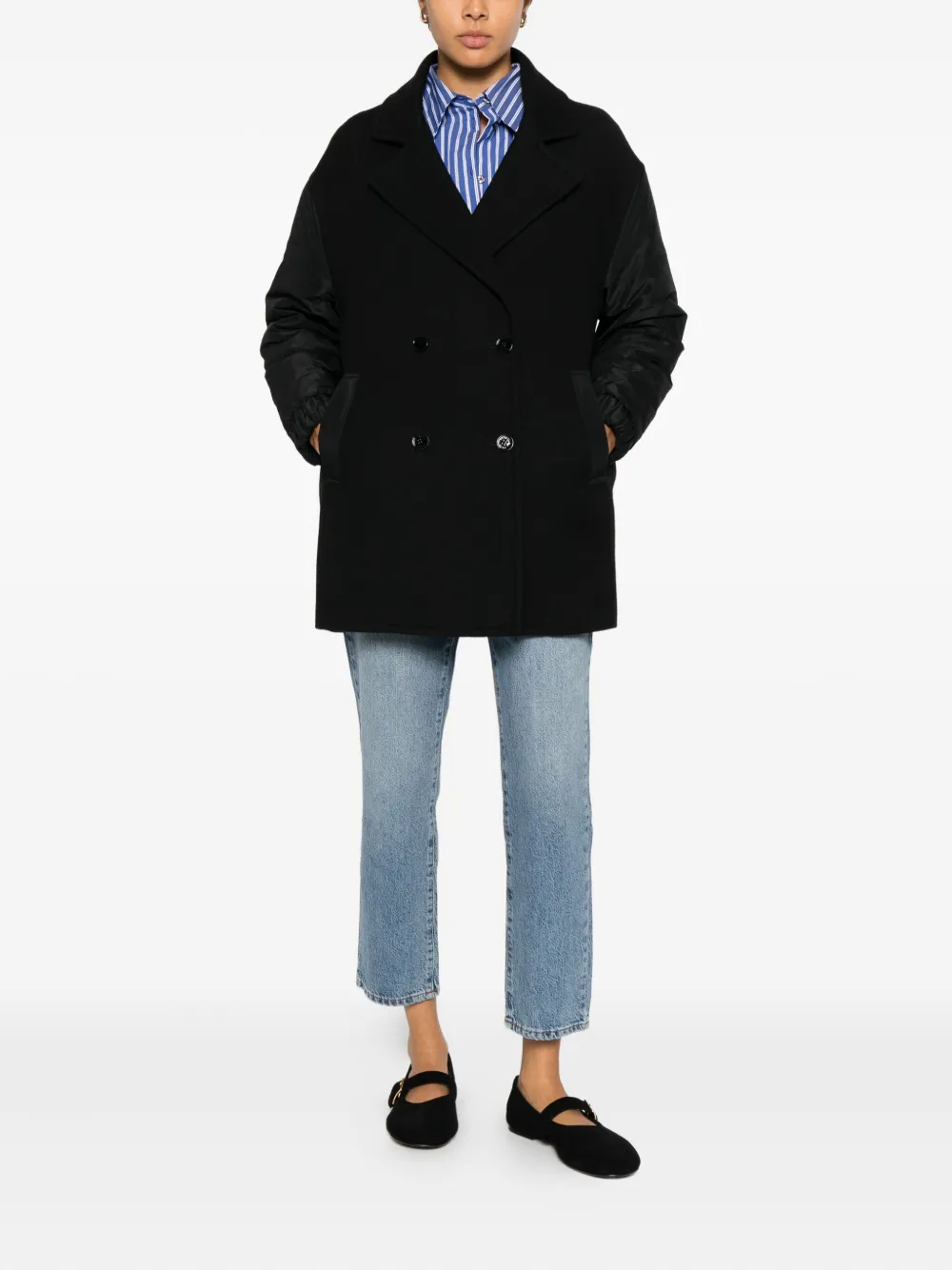 Patrizia Pepe panelled double-breasted coat | Double Breasted & Peacoats | Image 2