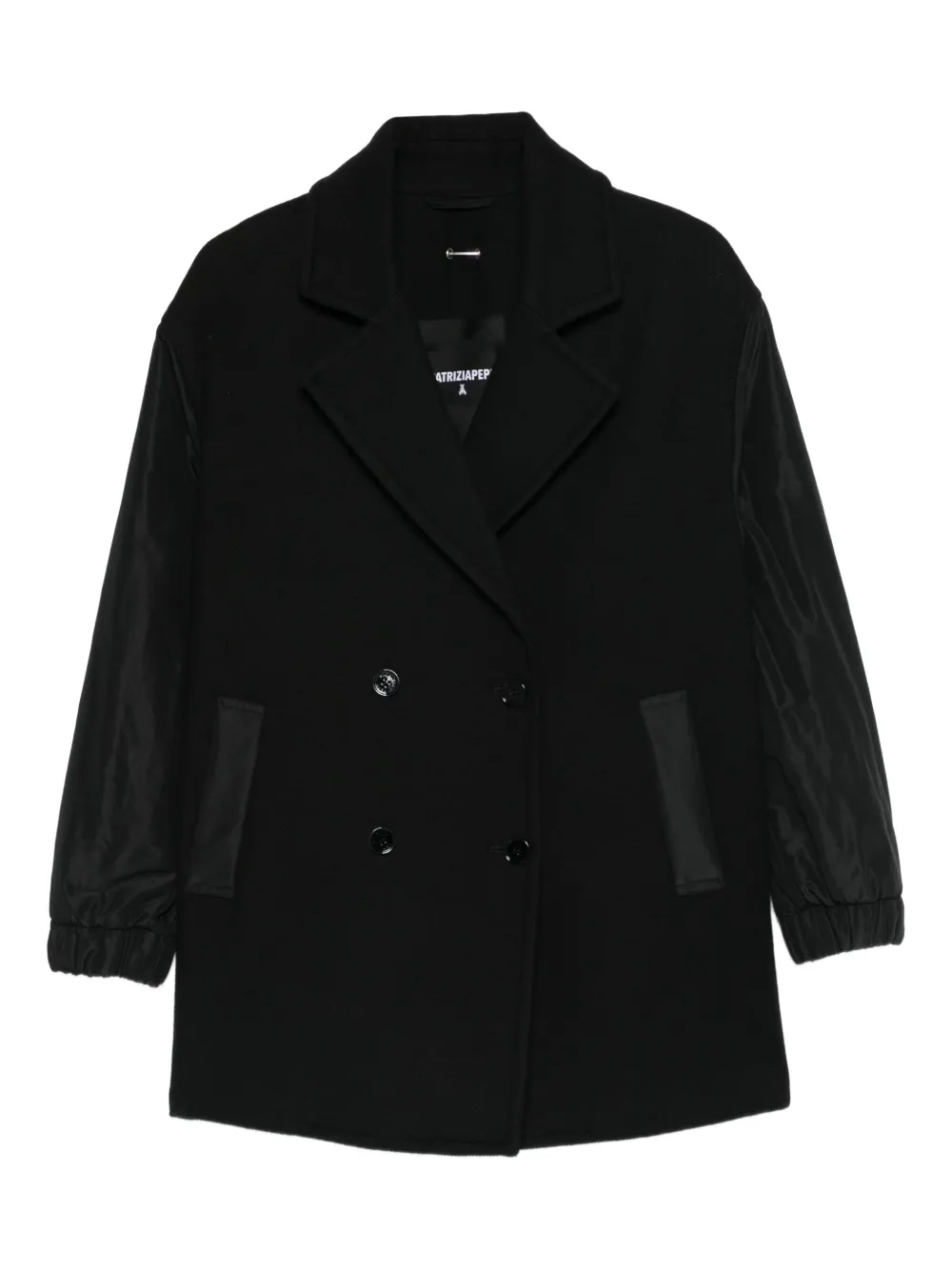 Patrizia Pepe panelled double-breasted coat | Black | Image 1